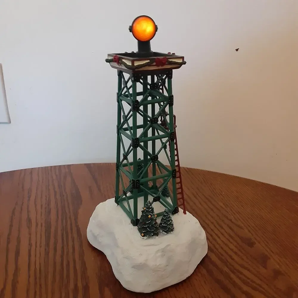 Vtg Hawthorne Village Aircraft Beacon Holiday Towers Train Accessory Tested